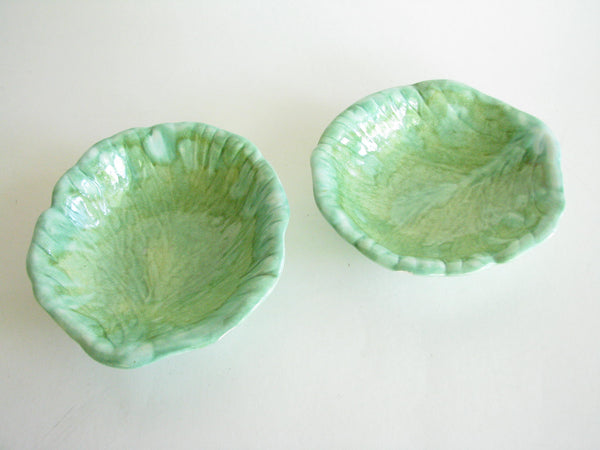 edgebrookhouse - Vintage Holland Mold Green Cabbage or Lettuce Plates and Bowls - 9 Pieces
