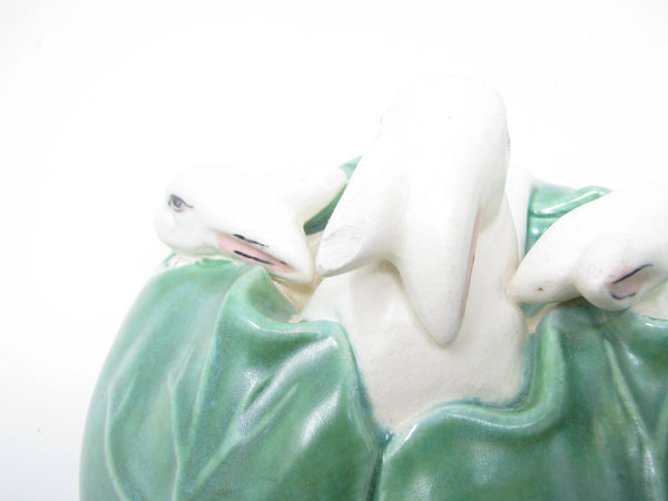 edgebrookhouse - Vintage Holland Mold Green Cabbage with Rabbits Lidded Bowl