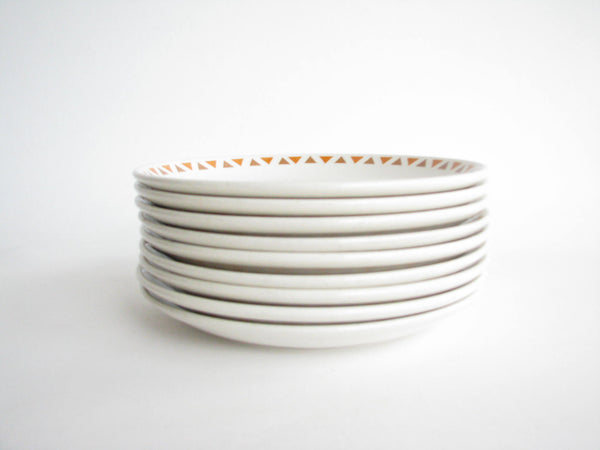 edgebrookhouse - Vintage Homer Laughlin Best China Diner Dinner Plates with Orange Triangles - Set of 8