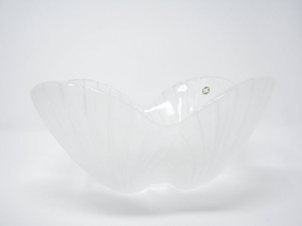 edgebrookhouse - Vintage Hoya Frosted Crystal Clam Shell Scalloped Serving Bowl Set - 5 Pieces