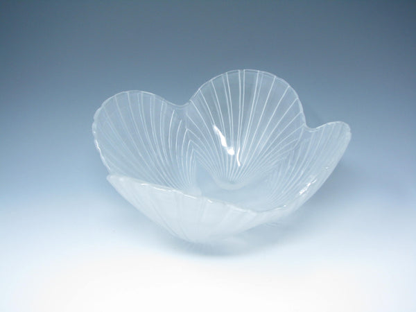 edgebrookhouse - Vintage Hoya Frosted Crystal Clam Shell Scalloped Serving Bowl