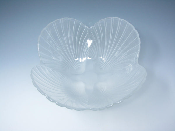 edgebrookhouse - Vintage Hoya Frosted Crystal Clam Shell Scalloped Serving Bowl