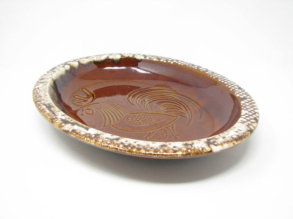 edgebrookhouse - Vintage Hull Brown Drip Glaze Rooster Oval Casserole Baking Dish or Serving Bowl