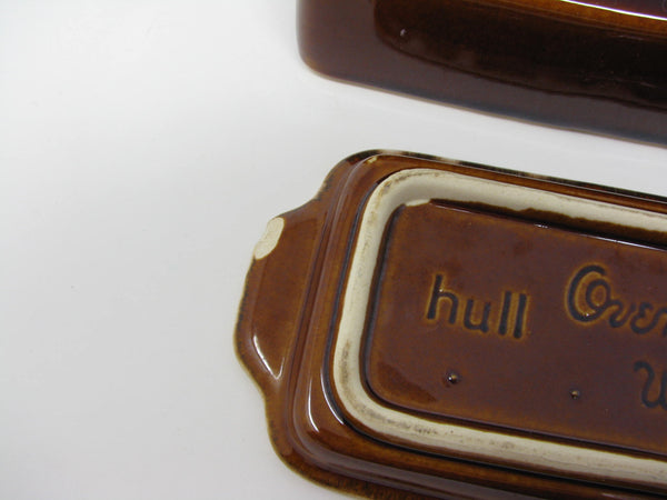 edgebrookhouse - Vintage Hull Pottery Brown Drip Covered Butter Dish