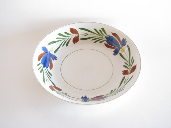 edgebrookhouse - Vintage Ideal Ironstone China Serving Bowl with Hand-Painted Spatter Stick Floral Design