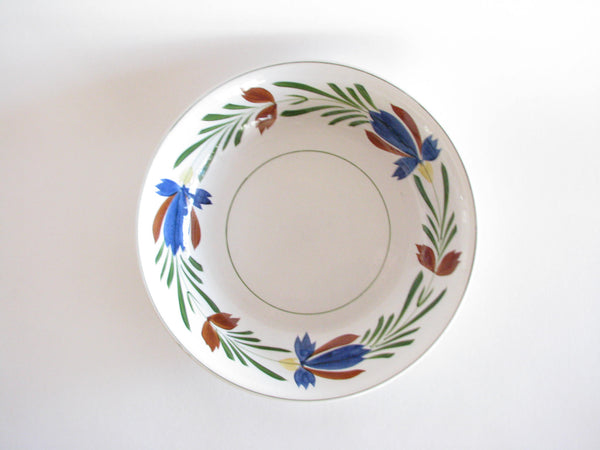 edgebrookhouse - Vintage Ideal Ironstone China Serving Bowl with Hand-Painted Spatter Stick Floral Design