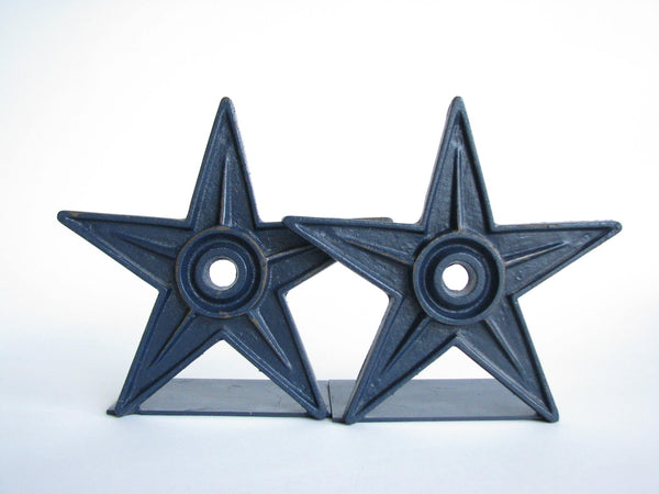 edgebrookhouse - Vintage Industrial Americana Cast Iron Star Bookends - a Pair
