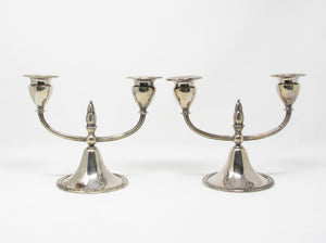 edgebrookhouse - Vintage International Silver Camille 2-Light Candelabra Candle Holders - a Pair