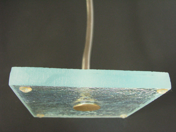 edgebrookhouse - Vintage Iridescent Studio Art Glass Sculpture of Flower with Metal Stem on Glass Base