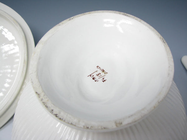 edgebrookhouse - Vintage Italian Blanc de Chine Oval Ceramic Soup Tureen with Eagle Finial for John Wanamaker & Company