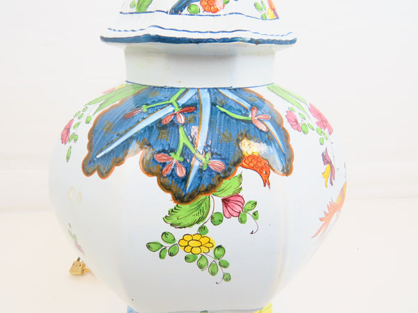edgebrookhouse - Vintage Italian Ceramic 8-Sided Ginger Jar Shaped Table Lamp With Shade