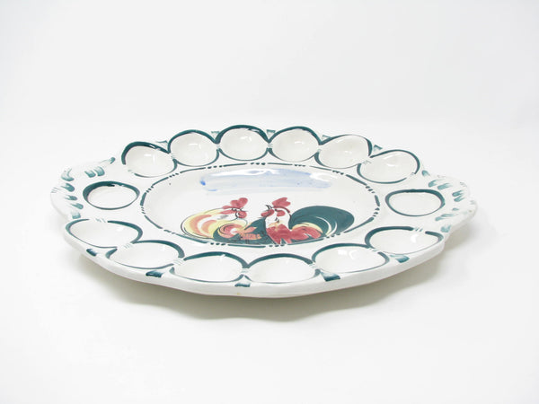 edgebrookhouse - Vintage Italian Ceramic Deviled Egg Tray with Rooster Design