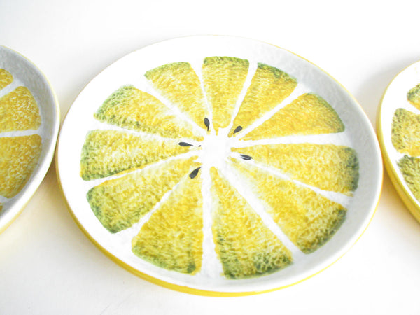 edgebrookhouse - Vintage Italian Ceramic Lemon Slice Plates  - Set of 3