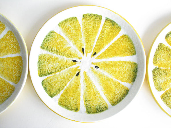 edgebrookhouse - Vintage Italian Ceramic Lemon Slice Plates  - Set of 3