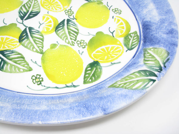 edgebrookhouse - Vintage Italian Ceramic Platter with Lemons Design Extra Large