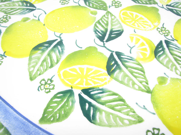 edgebrookhouse - Vintage Italian Ceramic Platter with Lemons Design Extra Large