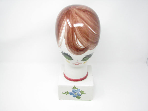 edgebrookhouse - Vintage Italian Ceramic Woman's Head Sculpture, Hat or Wig Stand