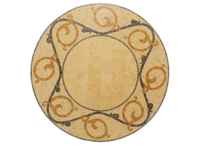 edgebrookhouse - Vintage Italian Giallo Sienna Marble and Stone Mosaic Solid Table Top
