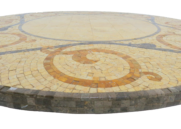 edgebrookhouse - Vintage Italian Giallo Sienna Marble and Stone Mosaic Solid Table Top