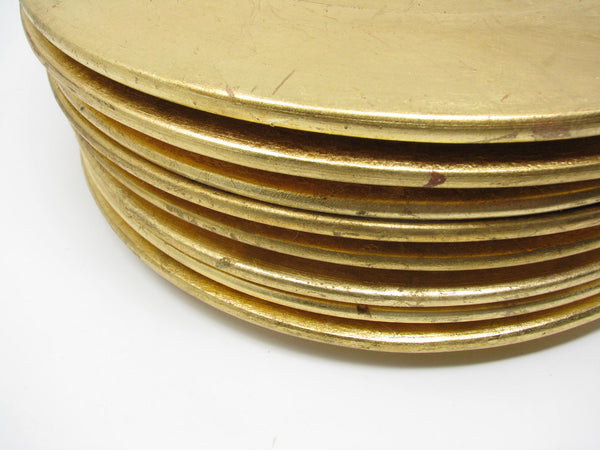 edgebrookhouse - Vintage Italian Pottery Chargers with Gold Leaf - Set of 24
