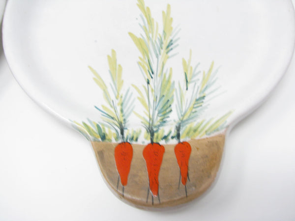 edgebrookhouse - Vintage Italian Pottery Salad Plates Featuring Growing Garden Herbs and Vegetables - 4 Pieces