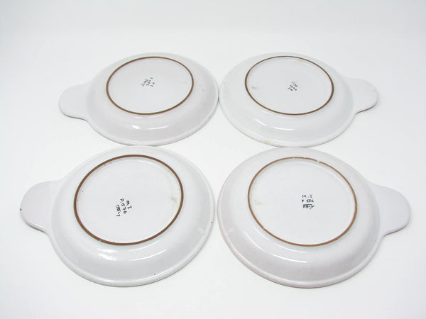 edgebrookhouse - Vintage Italian Pottery Salad Plates Featuring Growing Garden Herbs and Vegetables - 4 Pieces