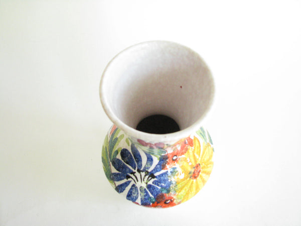 edgebrookhouse - Vintage Italian Pottery Vase with Hand Painted Floral Design
