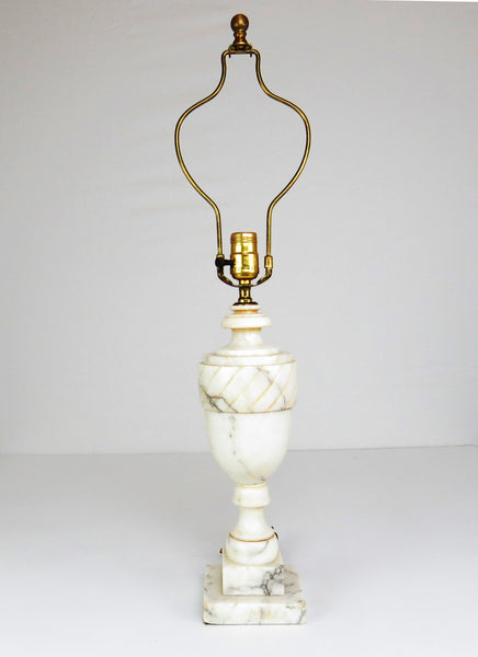 edgebrookhouse - Vintage Italian White Carrara Marble Table Lamp