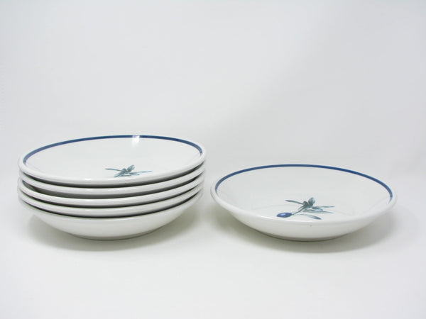 edgebrookhouse - Vintage Italian White Ceramic Bowls with Olive Design by Over and Back - 6 Pieces