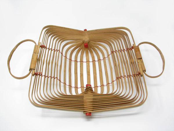 edgebrookhouse - Vintage Japan Bamboo Folding Purse Handbag or Basket