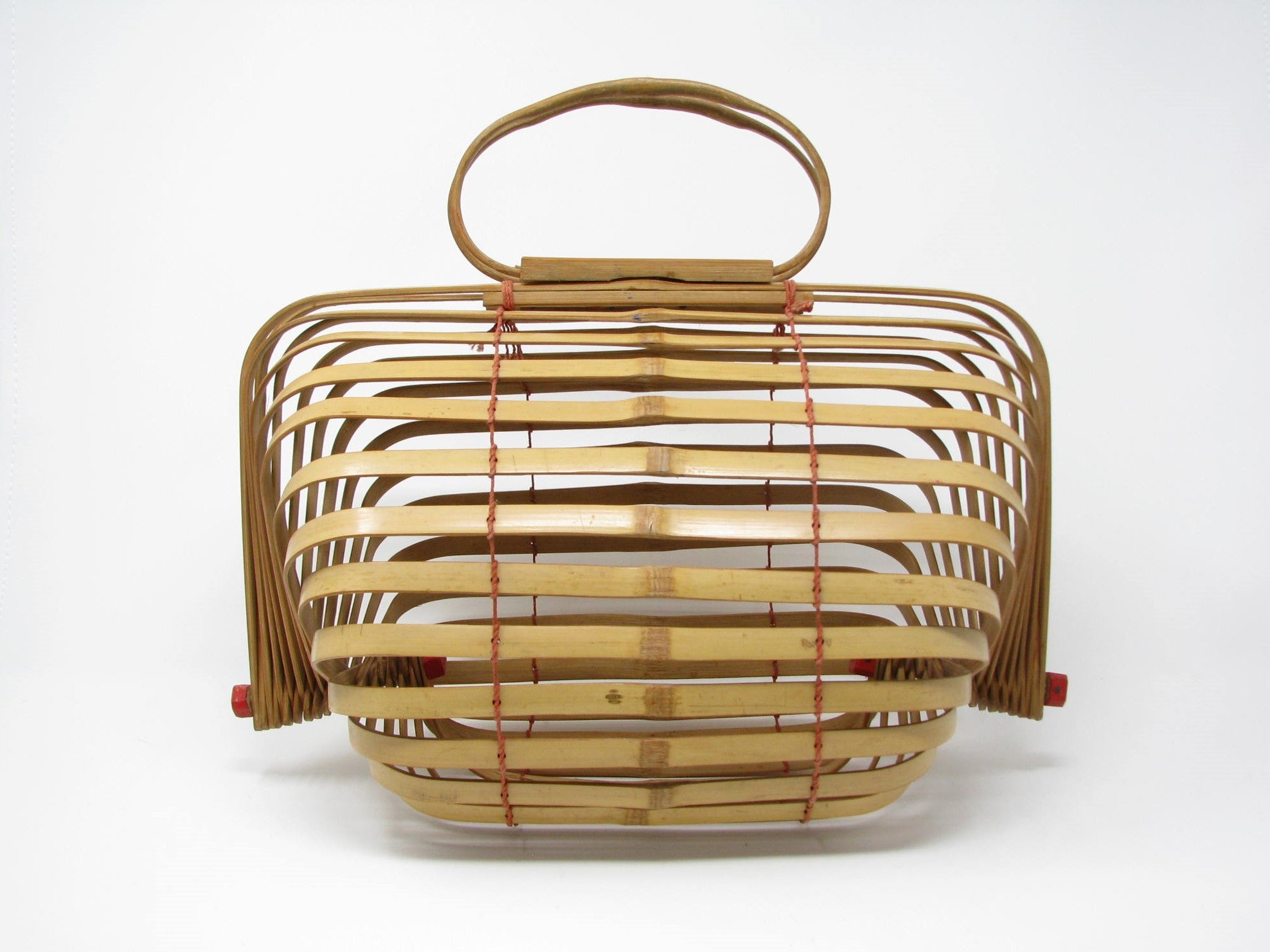 Vintage Japan Bamboo Folding Purse Handbag or Basket – edgebrookhouse