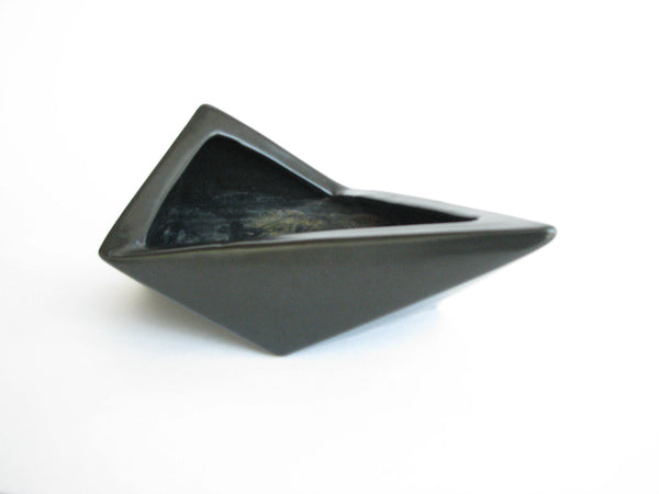 edgebrookhouse - Vintage Japanese Origami Shaped Matte Black Pottery Planter