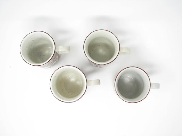 edgebrookhouse - Vintage Japanese Stoneware Mugs with Imari Design - 4 Pieces