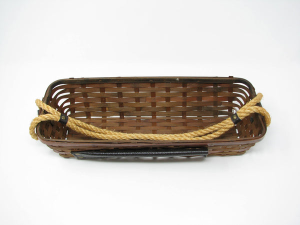edgebrookhouse - Vintage Japanese Woven Fruit or Bread Basket with Rope Handle