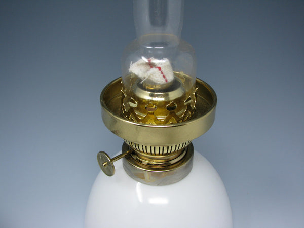 edgebrookhouse - Vintage Jens Quistgaard for Dansk Designs Opal Glass Hurricane Oil Lamp