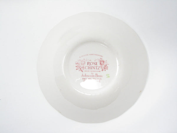 edgebrookhouse - Vintage Johnson Brother Rose Chintz Pink Coupe Bowls - Set of 4