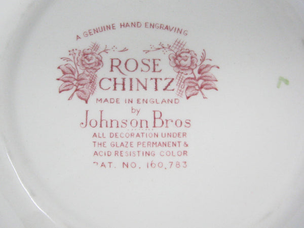 edgebrookhouse - Vintage Johnson Brother Rose Chintz Pink Coupe Soup Bowls - Set of 2