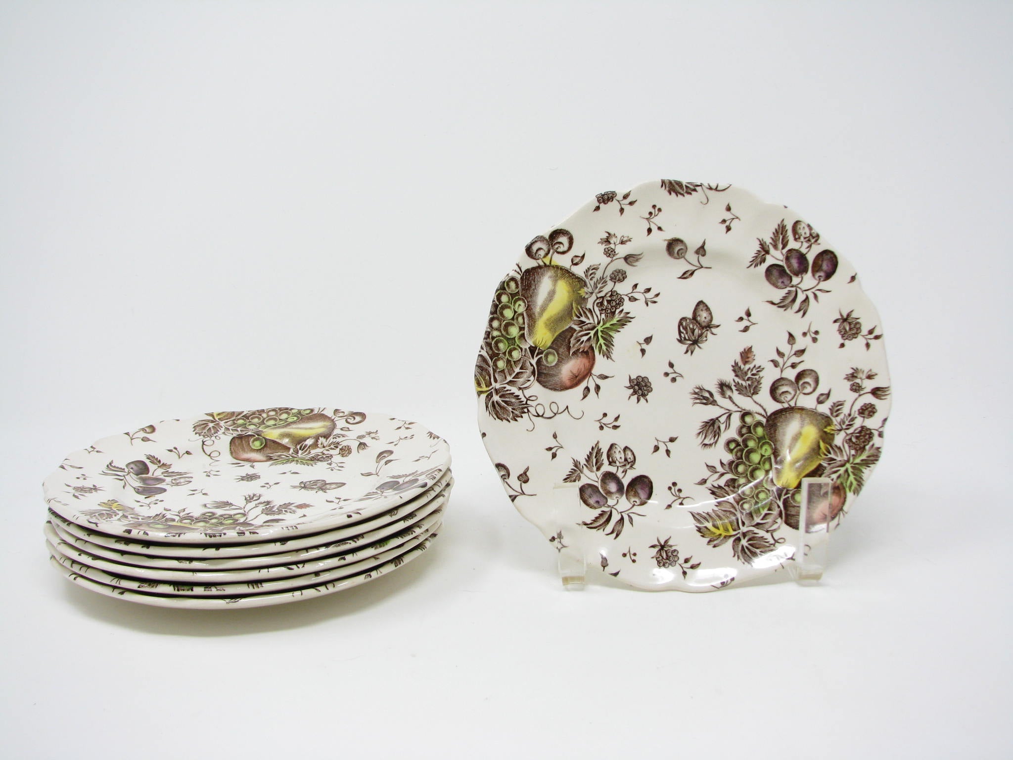 Johns Bros Autumn's Delight 皿 Vintage Johnson Brothers Autumn's Delight Scalloped Bread or