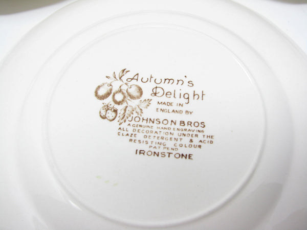 edgebrookhouse - Vintage Johnson Brothers Autumn's Delight Scalloped Bread or Dessert Plates with Fruit - 7 Pieces