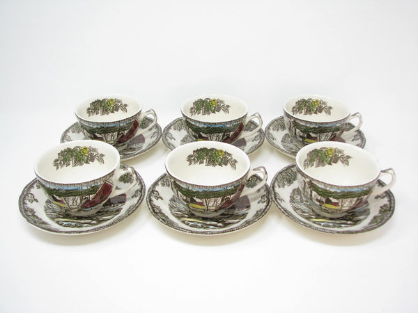 edgebrookhouse - Vintage Johnson Brothers Friendly Village Cups & Saucers England - 12 Pieces - 2 Available