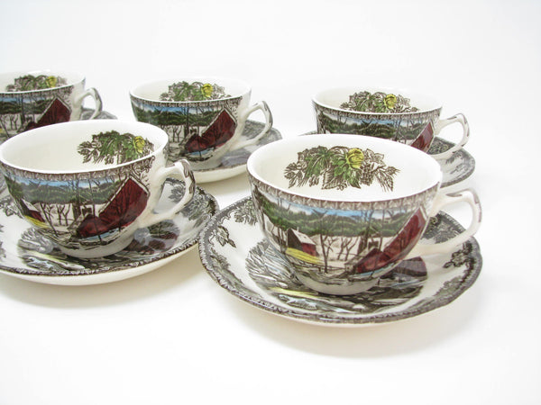 edgebrookhouse - Vintage Johnson Brothers Friendly Village Cups & Saucers England - 12 Pieces - 2 Available