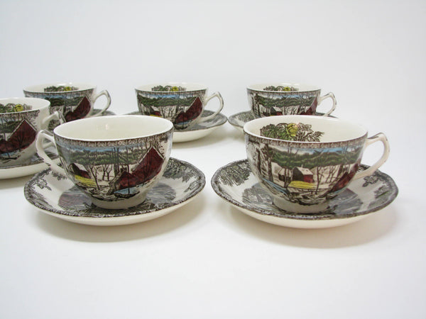 edgebrookhouse - Vintage Johnson Brothers Friendly Village Cups & Saucers England - 12 Pieces - 2 Available