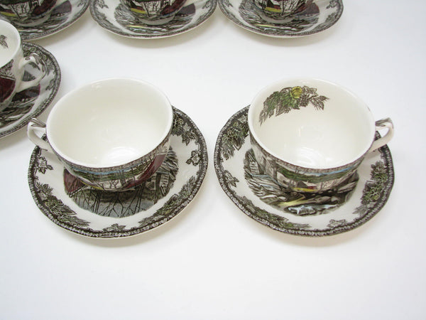 edgebrookhouse - Vintage Johnson Brothers Friendly Village Cups & Saucers England - 12 Pieces - 2 Available