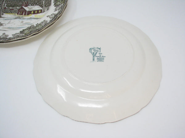edgebrookhouse - Vintage Johnson Brothers Friendly Village Dinner Plates - Set of 3