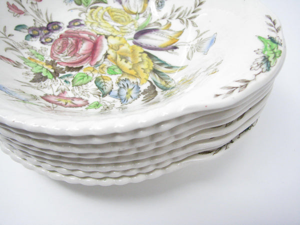 edgebrookhouse - Vintage Johnson Brothers Garden Bouquet Lugged Bowls - Set of 8