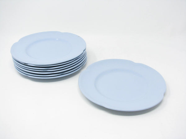 edgebrookhouse - Vintage Johnson Brothers Greydawn Blue Light Blue Scalloped Salad, Bread or Dessert Plates - 8 Pieces