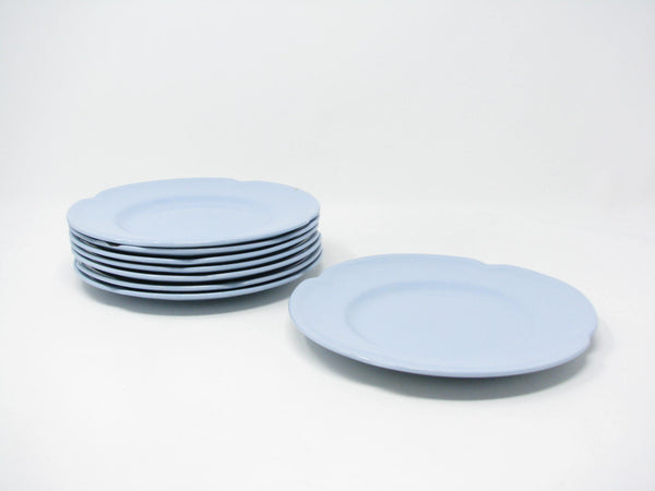 edgebrookhouse - Vintage Johnson Brothers Greydawn Blue Light Blue Scalloped Salad, Bread or Dessert Plates - 8 Pieces
