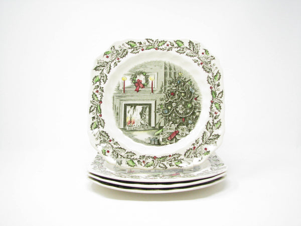 edgebrookhouse - Vintage Johnson Brothers Merry Christmas Tree Holiday Dinnerware Set - 13 Pieces
