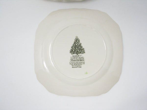 edgebrookhouse - Vintage Johnson Brothers Merry Christmas Tree Holiday Dinnerware Set - 13 Pieces