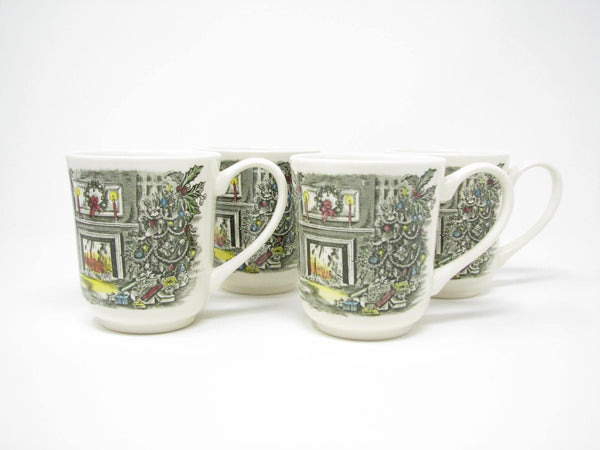 edgebrookhouse - Vintage Johnson Brothers Merry Christmas Tree Holiday Dinnerware Set - 13 Pieces